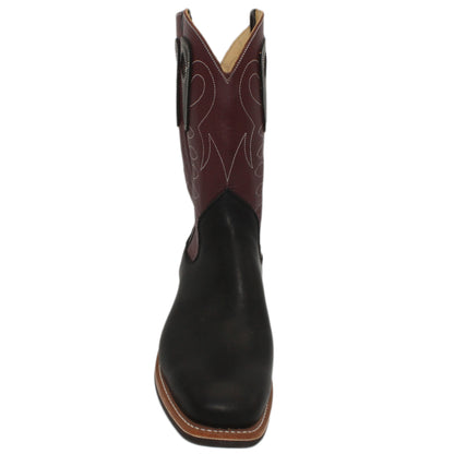 12" Wine Upper w/ Loops Stitching

Black Steer Vamp

Wide French Toe

Slightly Tapered Heel