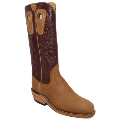 14" Wine Upper w/ Beck Classic Stitching

Buckskin Steer Vamp

Regular French Square Toe

Slightly Tapered Heel