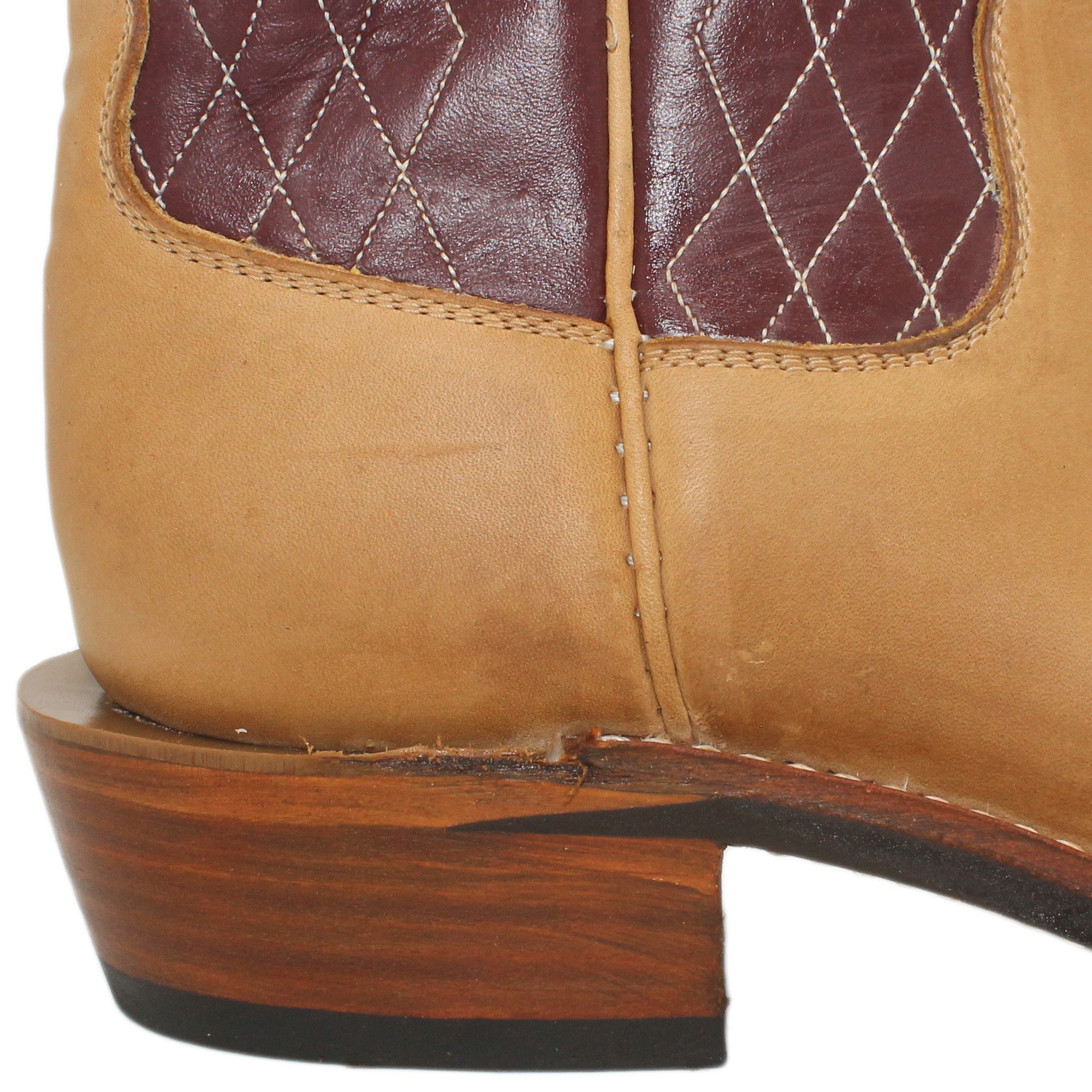 14" Wine Upper w/ Diamond Stitching

Buckskin Steer Vamp

Regular French Square Toe

Slightly Tapered Heel