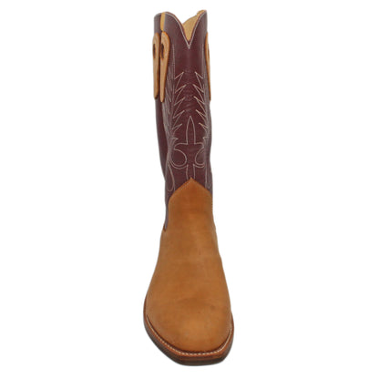 14" Wine Upper w/ Beck Classic Stitching

Buckskin Steer Vamp

Regular French Square Toe

Slightly Tapered Heel