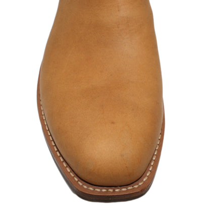 14" Wine Upper w/ Beck Classic Stitching

Buckskin Steer Vamp

Regular French Square Toe

Slightly Tapered Heel