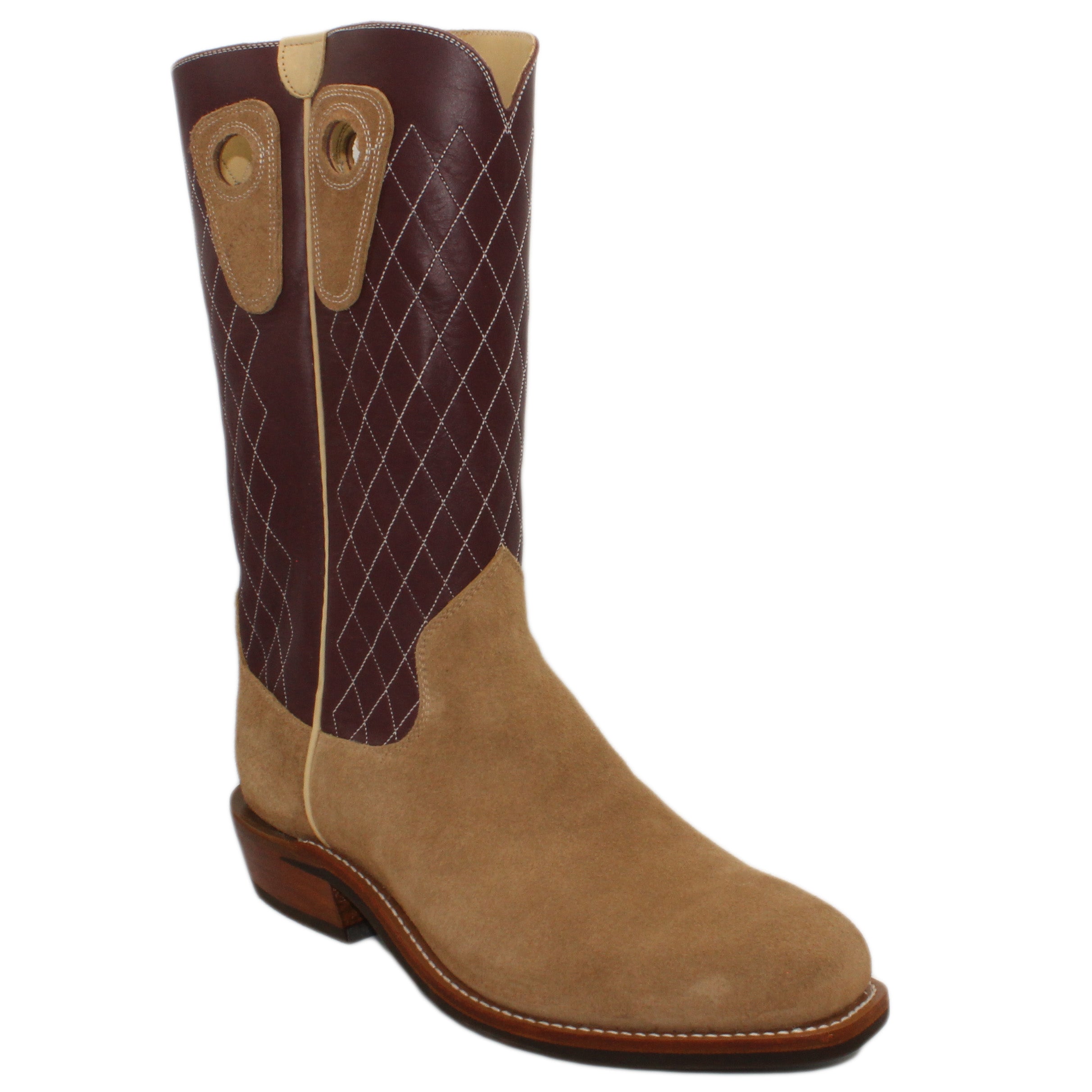 14" Wine Upper w/ Diamond Stitching

Buckskin Rough Out Steer Vamp

Regular French Square Toe

Slightly Tapered Heel