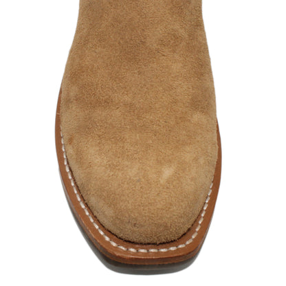 14" Wine Upper w/ Beck Classic Stitching

Buckskin Rough Out Steer Vamp

Regular French Square Toe

Block Heel