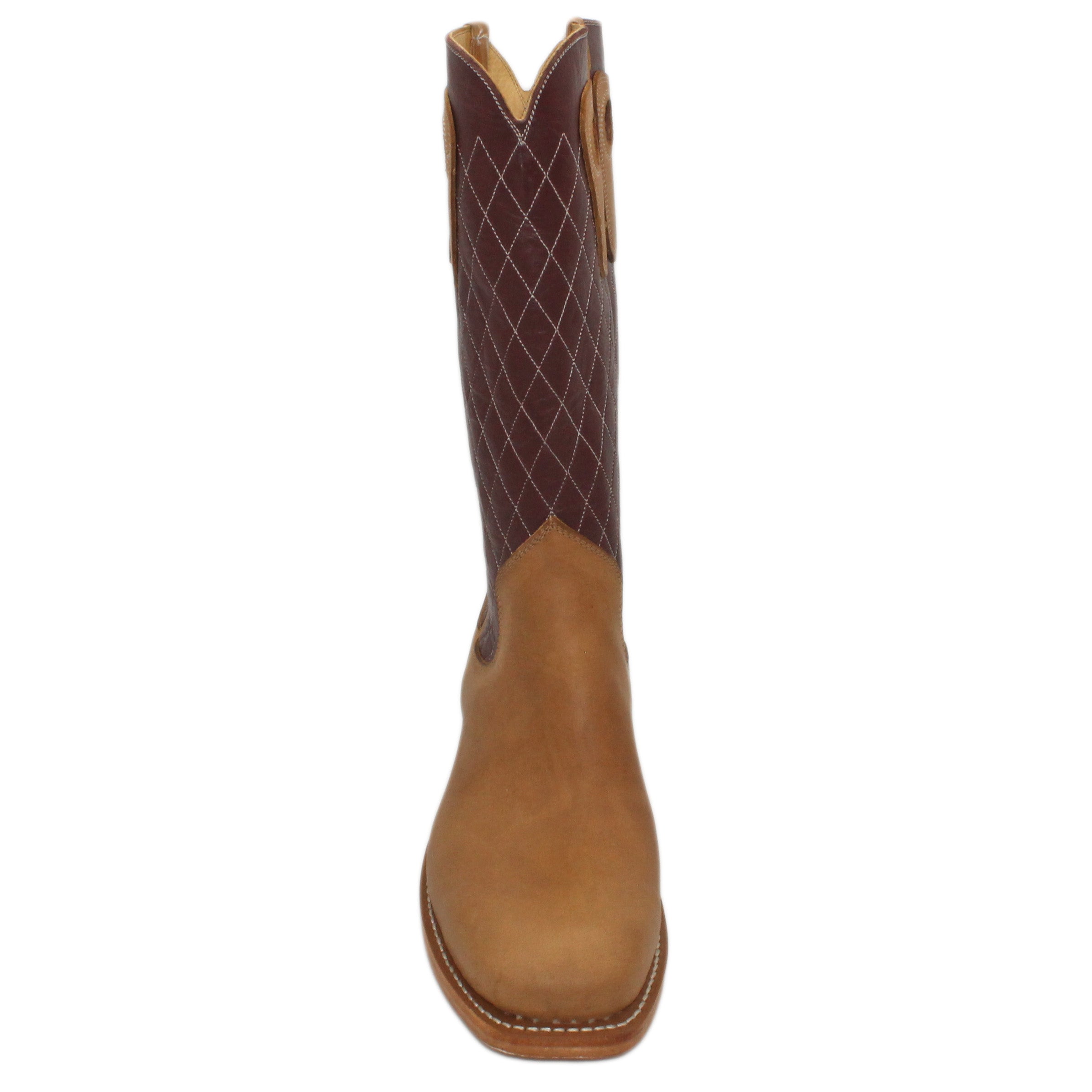 14" Wine Upper w/ Diamond Stitching

Buckskin Steer Vamp

Wide French Square Toe

Slightly Tapered Heel