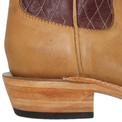 14" Wine Upper w/ Diamond Stitching

Buckskin Steer Vamp

Wide French Square Toe

Slightly Tapered Heel
