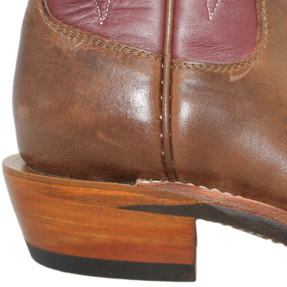14" Wine Upper w/ Beck Classic Stitching

Mahogany Steer Vamp

Wide French Square Toe

Slightly Tapered Heel