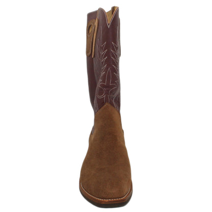 14" Wine Upper w/ Beck Classic Stitching

Saddle Timberjack Rough Out Steer Vamp

Regular French Square Toe

Slightly Tapered Heel