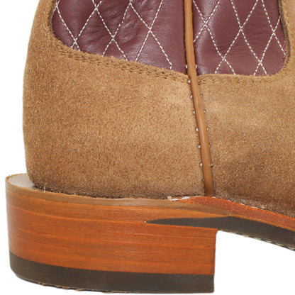 14" Wine Upper w/ Diamond Stitching

Saddle Timberjack Rough Out Steer Vamp

Regular French Square Toe

Block Heel