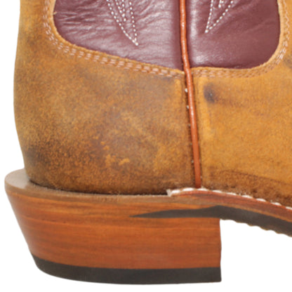 16" Wine upper w/ Tulip Stitching

Tibetan Yak Rough Out Vamp

Wide French Square Toe

Slightly Tapered Heel