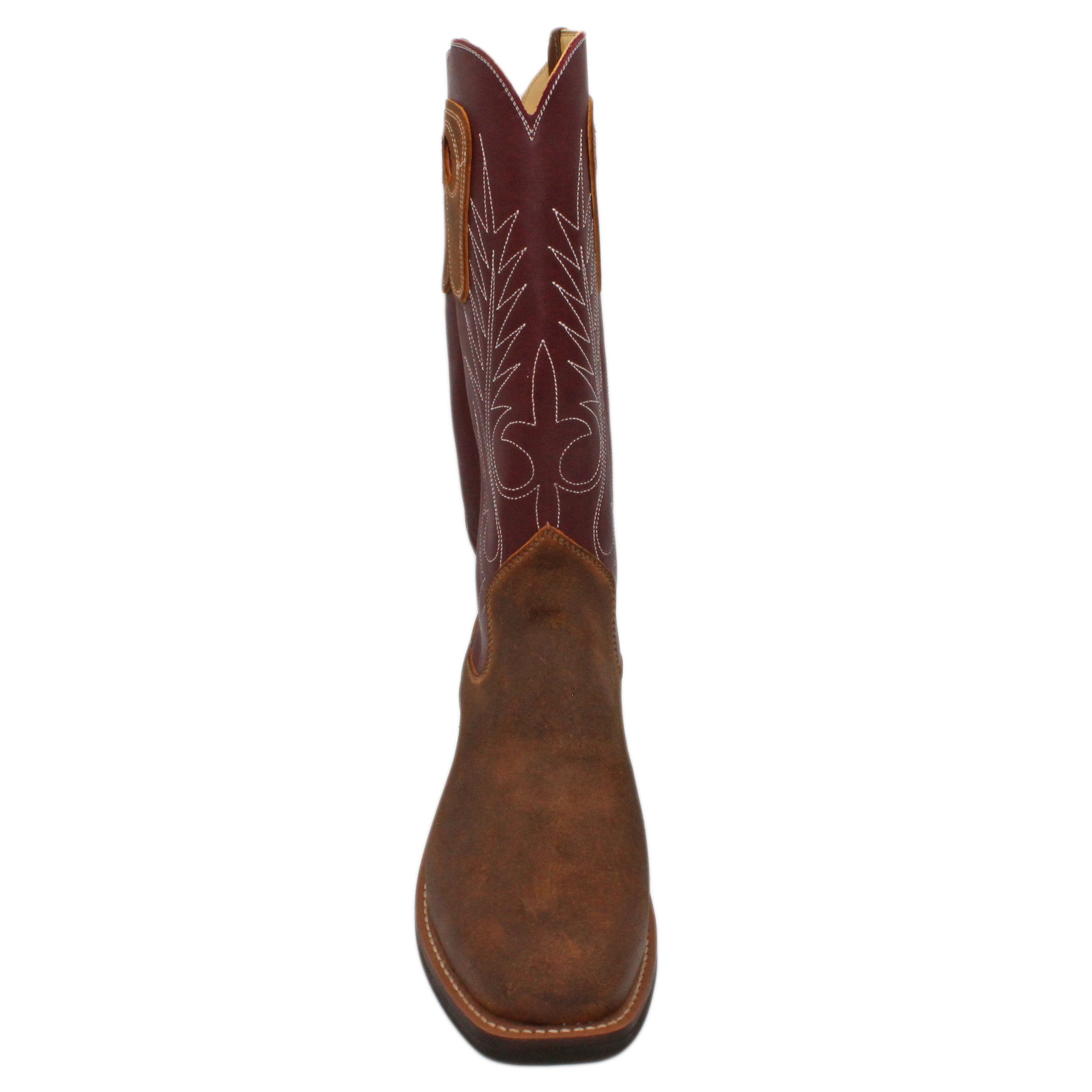 14" Wine Upper w/ Beck Classic Stitching

Waxed Steer Vamp

Wide French Square Toe

Slightly Tapered Heel