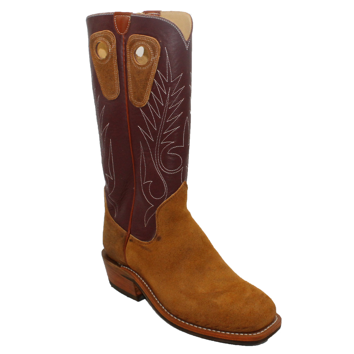 14" Wine upper w/ Beck Classic Stitching

Tibetan Yak Rough Out Vamp

Wide French Square Toe

Slightly Tapered Heel