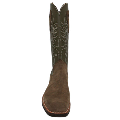 14" Forest upper w/ Beck Classic Stitching

Gunsmoke Pig Vamp

Wide French Square Toe

Slightly Tapered Heel