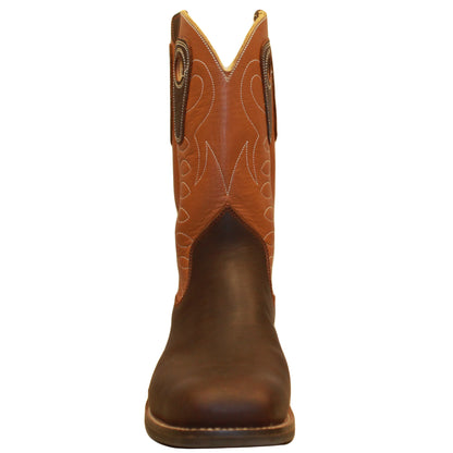 12" Brown Upper w/ Loops Stitching

Brown Timberjack Steer Vamp

Wide French Square Toe

Slightly Tapered Heel
