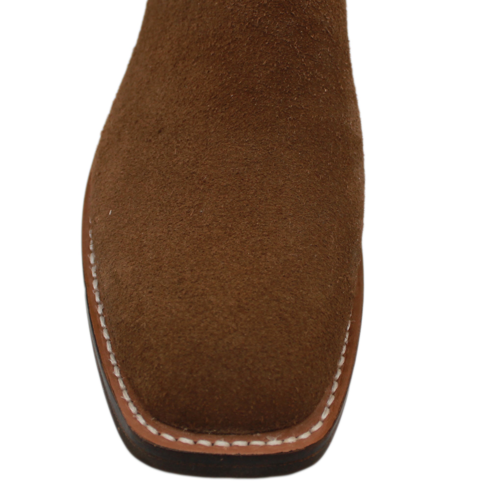 12" Brown upper w/ Loops Stitching

Saddle Timberjack Rough Out Steer Vamp

Wide French Square Toe

Slightly Tapered Heel