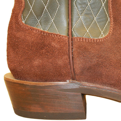 14" Forest Upper w/ Diamond Stitching

Brown Timberjack Rough Out Steer Vamp

Wide French Square Toe

Slightly Tapered Heel
