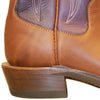 16" Purple Upper w/ Tulip Stitching

Saddle Timberjack Steer Vamp

Wide French Square Toe

Slightly Tapered Heel