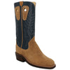 14" Blue Upper w/ Beck Classic Stitching

Buckskin Steer Rough Out Vamp

Wide French Square Toe

Slightly Tapered Heel