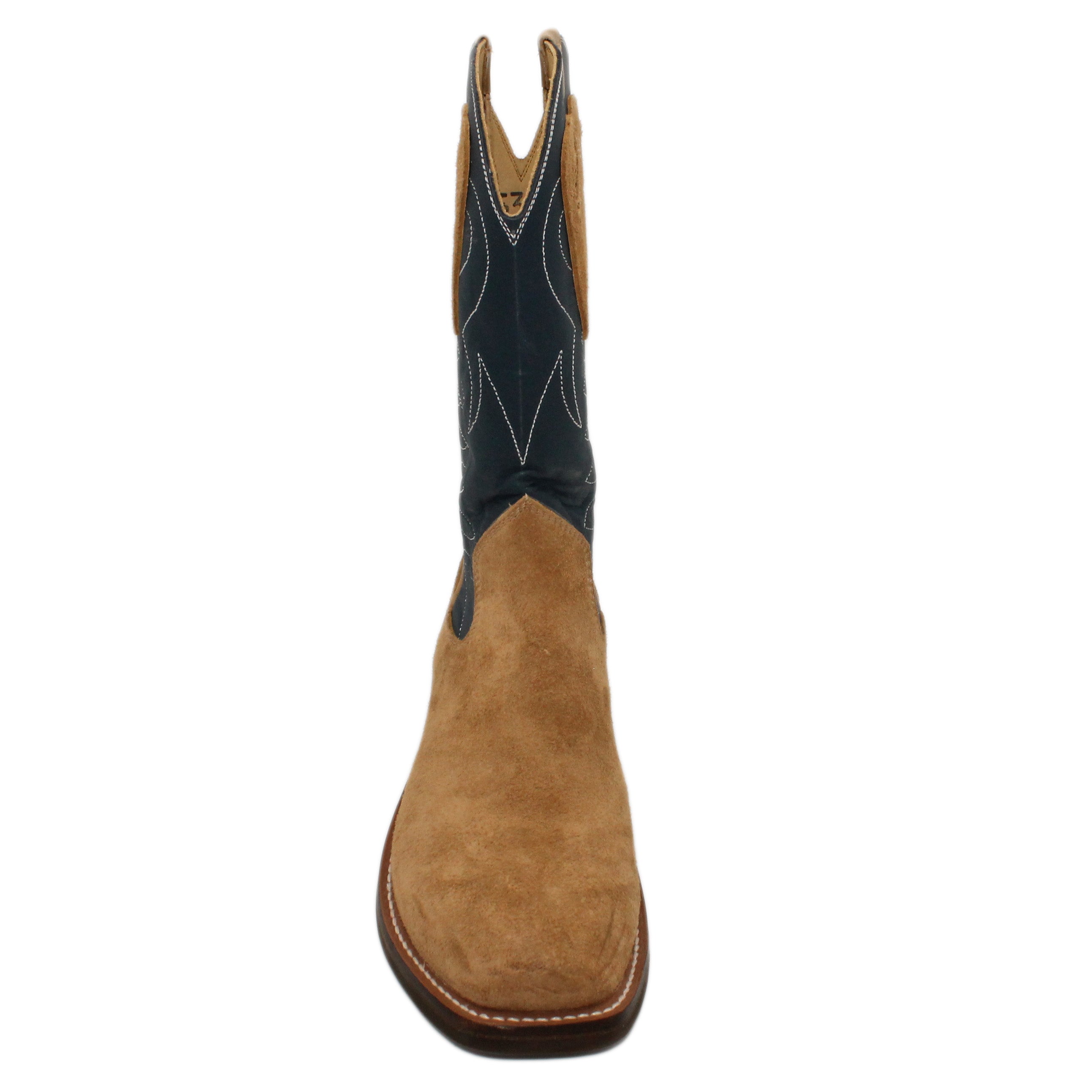 12" Blue upper w/ Loops Stitching

Buckskin Rough Out Steer Vamp

Regular Forties Square Toe

Slightly Tapered Heel