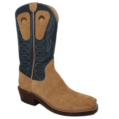 12" Blue upper w/ Loops Stitching

Buckskin Rough Out Steer Vamp

Regular Forties Square Toe

Slightly Tapered Heel