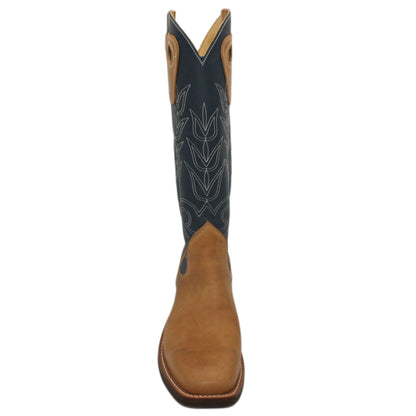 16" Blue Uppers w/ Tulip Stitching

Buckskin Steer Vamp

Wide French Square Toe

Slightly Tapered Heel