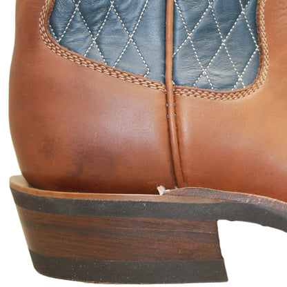 14" Blue Upper w/ Diamond Stitching

Saddle Timberjack Steer Vamp

Wide French Square Toe

Slightly Tapered Heel