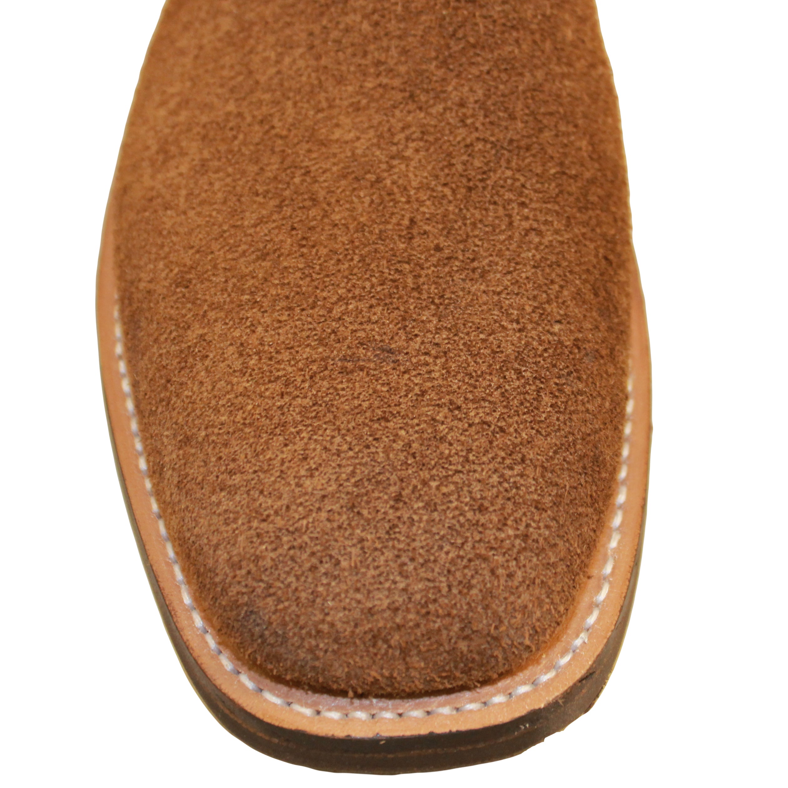 12" Blue Upper w/ Loops Stitching

Saddle Timberjack Steer Rough Out Vamp

Wide French Square Toe

Block Heel