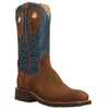12" Blue Upper w/ Loops Stitching

Saddle Timberjack Steer Rough Out Vamp

Wide French Square Toe

Block Heel
