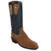 14" Blue Upper w/ Beck Classic Stitching

Saddle Timberjack Rough Out Steer Vamp

Wide French Square Toe

Slightly Tapered Heel