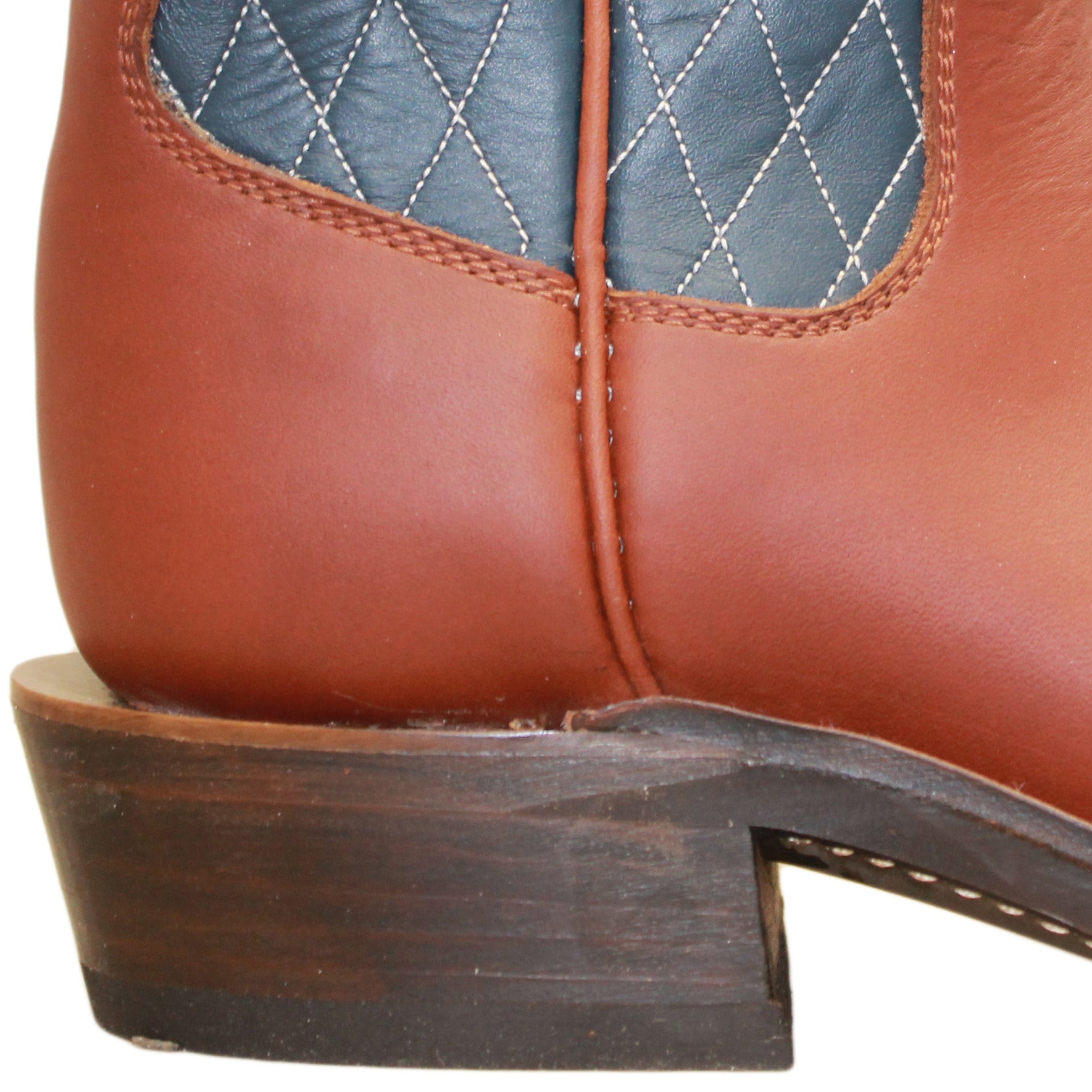 14" Blue Upper w/ Diamond Stitching

Tan Timberjack Steer Vamp

Wide French Square Toe

Slightly Tapered Heel