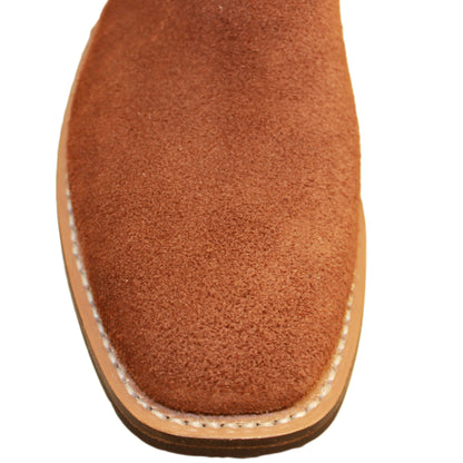 14" Blue Upper w/ Beck Classic Stitching

Tan Timberjack Rough Out Steer Vamp

Wide French Square Toe

Slightly Tapered Heel