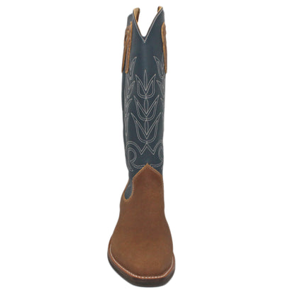 16" Blue Upper w/ Tulip Stitching

Waxed Steer Vamp

Regular French Square Toe

Slightly Tapered
