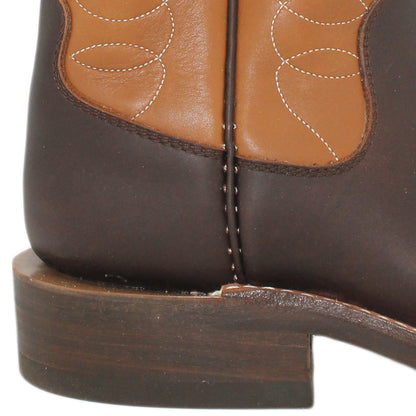 12" Brown Upper w/ Loops Stitching

Brown Timberjack Steer Vamp

Regular Round Toe Toe

Block Heel