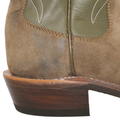 14" Forest upper w/ Beck Classic Stitching

Gunsmoke Pig Vamp

Wide French Square Toe

Slightly Tapered Heel