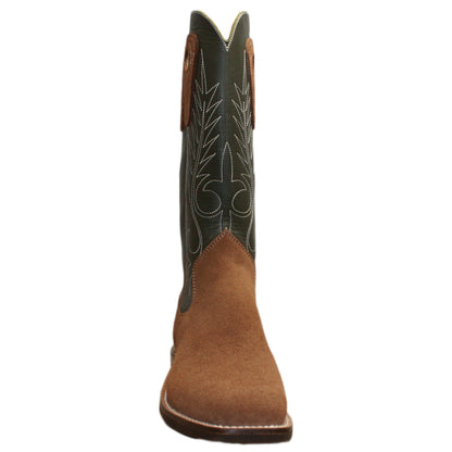 14" Forest upper w/ Beck Classic Stitching

Saddle Timberjack Rough Out Steer Vamp

Wide French Square Toe

Slightly Tapered Heel