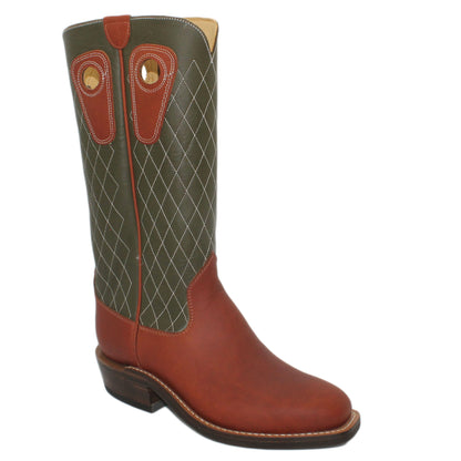 14" Forest Upper w/ Diamond Stitching

Tan Timberjack Steer Vamp

Regular French Square Toe

Slightly Tapered Heel