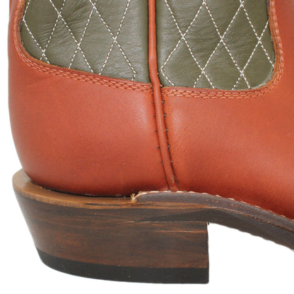 14" Forest Upper w/ Diamond Stitching

Tan Timberjack Steer Vamp

Regular French Square Toe

Slightly Tapered Heel