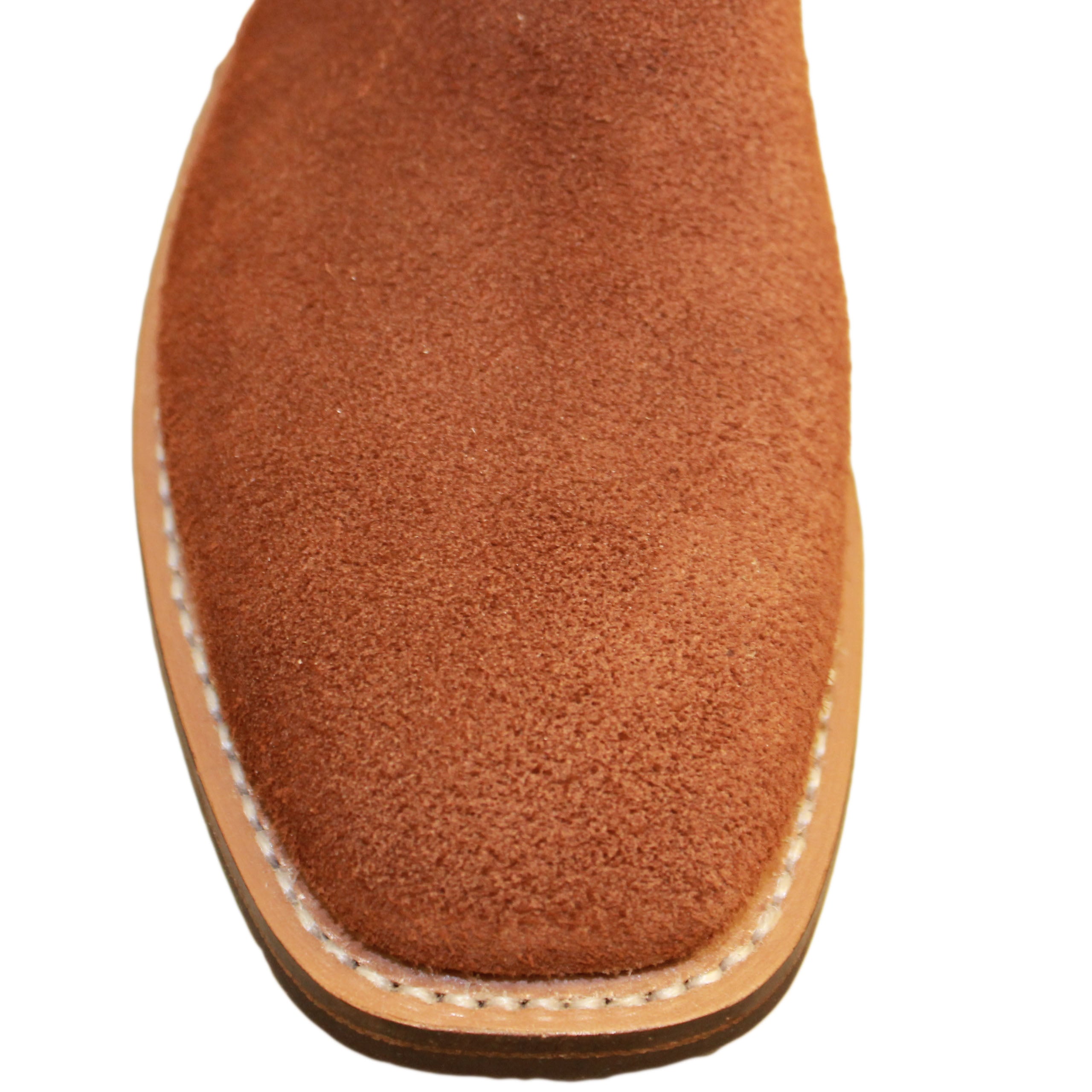 14" Forest Upper w/ Beck Classic Stitching

Tan Timberjack Steer Rough Out Vamp

Wide French Square Toe

Slightly Tapered Heel