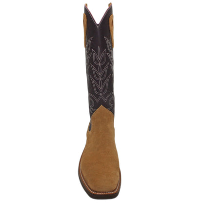 16" Purple Uppers w/ Tulip Stitching

Buckskin Rough Out Steer Vamp

Wide French Square Toe

Slightly Tapered Heel