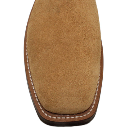16" Purple Uppers w/ Tulip Stitching

Buckskin Rough Out Steer Vamp

Wide French Square Toe

Slightly Tapered Heel