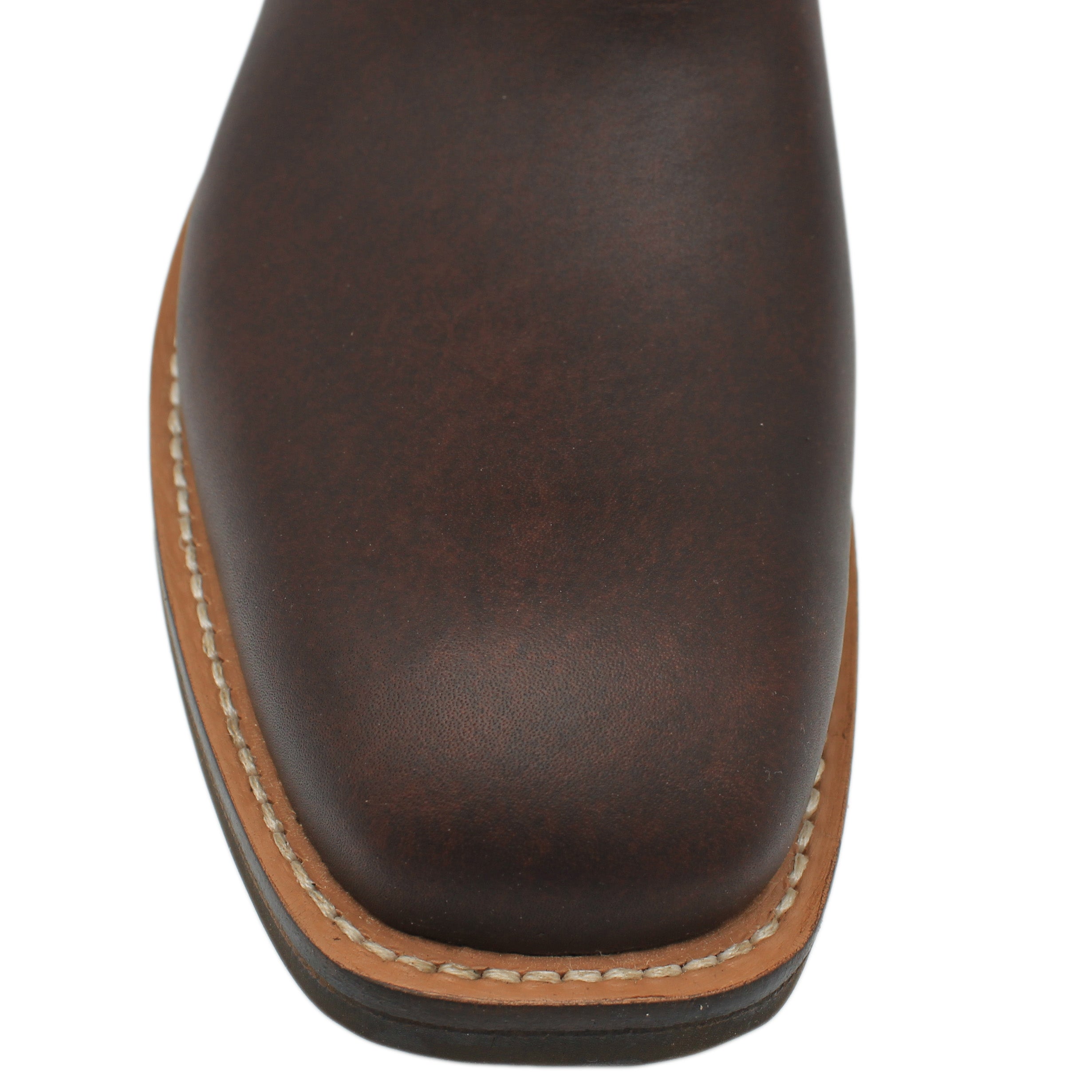 12" Wine Upper w/ Loops Stitching

Brown Timberjack Steer Vamp

Wide French Square Toe

Underslung Heel