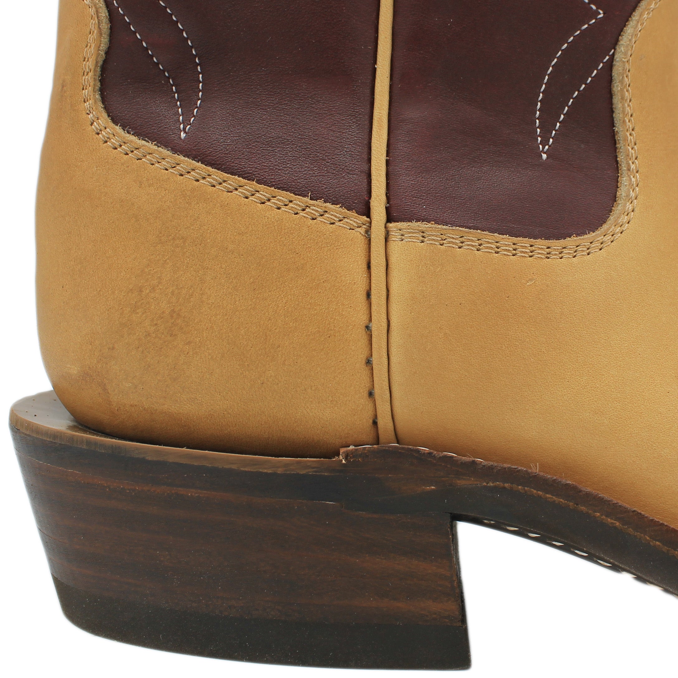 14" Wine Upper w/& Beck Classic Stitching

Buckskin Steer Vamp

Wide French Square Toe

Slightly Tapered Heel