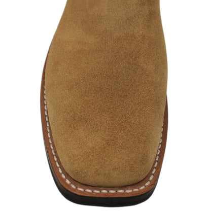14" Wine Upper w/ Beck Classic Stitching

Buckskin Rough Out Steer Vamp

Wide French Square Toe

Slightly Tapered Heel