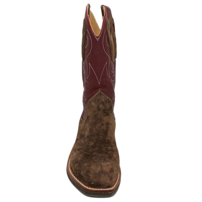 12" Wine upper w/ Loops Stitching

Chocolate Pig Vamp

Regular French Square Toe

Slightly Tapered Heel