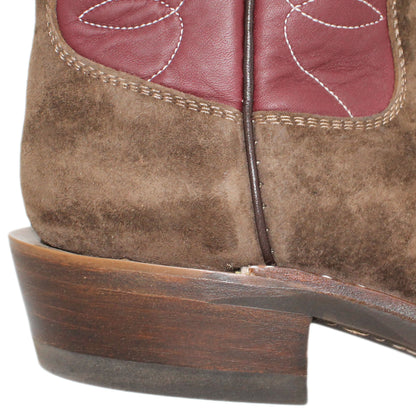 12" Wine upper w/ Loops Stitching

Chocolate Pig Vamp

Regular French Square Toe

Slightly Tapered Heel