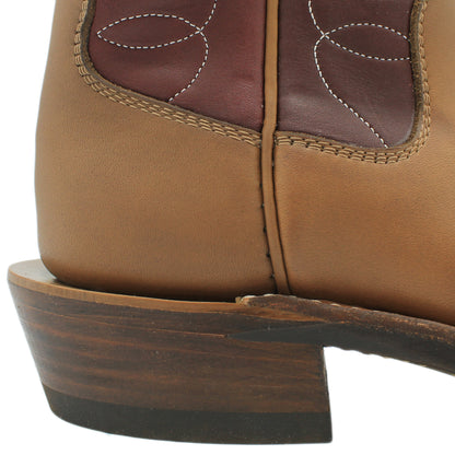 12" Wine Upper w/ Loops Stitching

Saddle Timberjack Steer Vamp

Regular French Square Toe

Slightly Tapered Heel