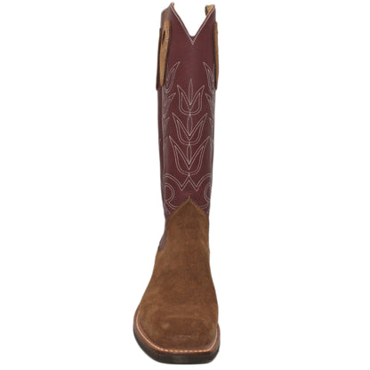 16" Wine Uppers w/ Tulip Stitching

Saddle Timberjack Rough Out Steer Vamp

Wide French Square Toe

Slightly Tapered Heel